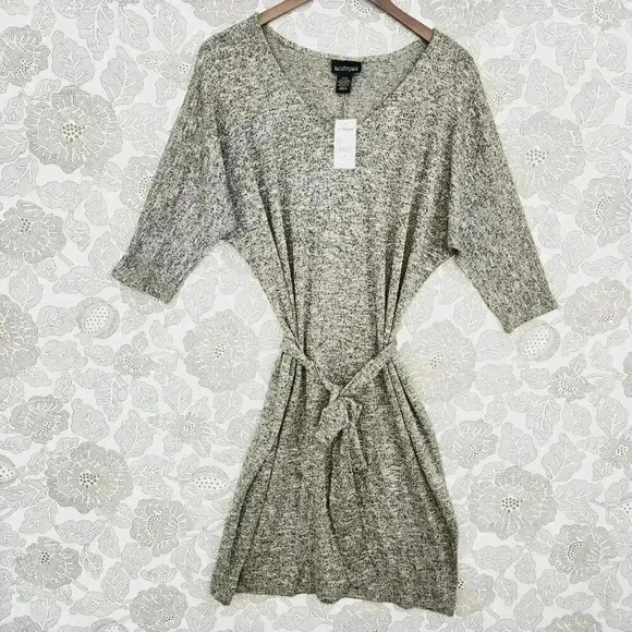 NWT Lane Bryant Womens 14/16 Marled Knit Dolman Sleeve Shift Dress Brown Shimmer - Picture 1 of 9